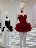 Cute Ball Gown Sweetheart Burgundy Mini Party Dresses Short Formal Homecoming Dresses Night Chic Elegant Short Dresses Cocktail Dress 16th Birthday Outfits Tulle Hoco Dresses HZ1121