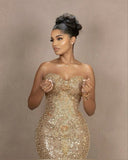 Aesthetic Sheath Sweetheart Gold Sequin Formal Tight Homecoming Dress Middle School Short 18th Birthday Outfits Graduation Dress Hoco Dresses HZ1121