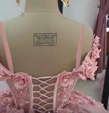 Modest Ball Gown Off The Shoulder Blush Pink Tulle Formal Homecoming Dresses 8th Grad Dance Graduation Dress Short Hoco Dresses HZ1121