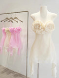 Cute A Line Spaghetti Straps Pink Mini Party Dresses Short Formal Homecoming Dresses Night Chic Elegant Short Dresses Cocktail Dress 16th Birthday Outfits Tulle Hoco Dresses HZ1121