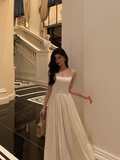 Sexy A Line White Spaghetti Straps Satin 21st Birthday Dress Party Gown Birthday Outfits Birthday Dress Ideas For Women HZ1121