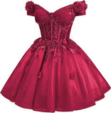 Modest Ball Gown Off The Shoulder Blush Pink Tulle Formal Homecoming Dresses 8th Grad Dance Graduation Dress Short Hoco Dresses HZ1121