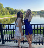 Cute Sheath Sweetheart Blue Short Formal Homecoming Dress Middle School Short 20th Birthday Outfits Graduation Dress Cocktail Dresses HZ1121