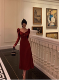 Sexy A line Long Sleeves Red 21st Birthday Dress Party Gown Birthday Outfits Birthday Dress Ideas For Women HZ1121