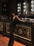 Sexy Mermaid Black Spaghetti Straps Satin 21st Birthday Dress Party Gown Birthday Outfits Birthday Dress Ideas For Women HZ1121