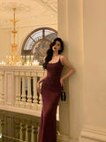 Sexy Mermaid Spaghetti Straps Grape Sleeveless Prom Dresses Party Dress Summer Birthday Outfits 20th Birthday Dresses HZ1121