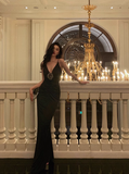 Sexy Mermaid Black Spaghetti Straps Satin 21st Birthday Dress Party Gown Birthday Outfits Birthday Dress Ideas For Women HZ1121