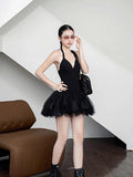 Cute Ball Gown Halter Little Black Dress Party Dresses Short Formal Homecoming Dresses Night Chic Elegant Short Dresses Cocktail Dress 16th Birthday Outfits Hoco Dresses HZ1121