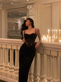 Sexy Mermaid Spaghetti Straps Black 18th Birthday Dress Party Gown Birthday Outfits Birthday Dress Ideas For Women HZ1121