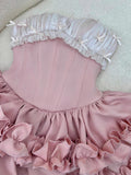 Cute Ball Gown Strapless Pink Party Dresses Short Formal Homecoming Dresses Night Chic Elegant Short Dresses Cocktail Dress 16th Birthday Outfits Hoco Dresses HZ1121