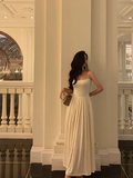 Sexy A Line White Spaghetti Straps Satin 21st Birthday Dress Party Gown Birthday Outfits Birthday Dress Ideas For Women HZ1121