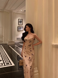 Sexy Sheath Spaghetti Straps Chiffon Floral 21st Birthday Dress Party Gown Birthday Outfits Birthday Dress Ideas For Women HZ1121