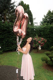 Elegant A line Spaghetti Straps Pink Satin Prom Dresses Party Dress Summer 20th Birthday Outfits 18th Birthday Dresses HZ1121