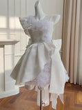 Cute A Line Straps White Satin Formal 8th Grade Homecoming Dresses Summer Middle School Hoco Dress Homecoming Outfits HZ1121