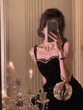 Elegant A Line Spaghetti Straps Black Velvet Prom Dresses Party Dress Summer 22th Birthday Outfits 18th Birthday Dresses HZ1121