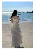 Elegant Mermaid Spaghetti Straps White Satin Long Prom Dresses Party Dress Summer 22th Birthday Outfits 18th Birthday Dresses HZ1121