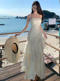 Elegant Mermaid Spaghetti Straps White Satin Long Prom Dresses Party Dress Summer 22th Birthday Outfits 18th Birthday Dresses HZ1121