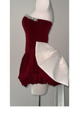 Cute Ball Gown Sweetheart Burgundy Velvet Mini Short Formal 8th Grade Homecoming Dresses Summer Middle School Hoco Dress Homecoming Outfits HZ1121