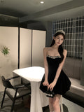 Cute Ball Gown Sweetheart Black Velvet Mini Short Formal 8th Grade Homecoming Dresses Summer Middle School Hoco Dress Homecoming Outfits HZ1121