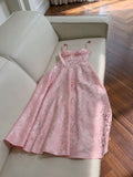 Elegant A Line Spaghetti Straps Pink Lace Sleeveless Long Evening Party Gowns Evening Formal Dresses Prom Dress HZ1121