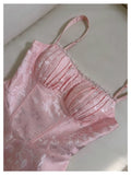 Elegant A Line Spaghetti Straps Pink Lace Sleeveless Long Evening Party Gowns Evening Formal Dresses Prom Dress HZ1121