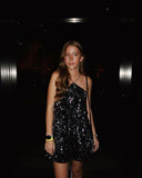 Cute A Line Halter Black Sequin Mini Short Formal 8th Grade Homecoming Dresses Summer Middle School Hoco Dress 21st Birthday Outfits HZ1121