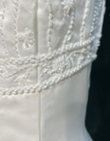 Vintage Bridal Gown A line Spaghetti Straps Sleeveless Pearls Long White 70s Wedding Dresses Elegant Bridal Gowns HZ1121