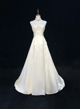 Vintage Bridal Gown A line Spaghetti Straps Sleeveless Pearls Long White 70s Wedding Dresses Elegant Bridal Gowns HZ1121