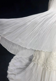 Unique Bridal Gown A Line Spaghetti Straps Lace Tulle Sleeveless White 50s Wedding Dresses Modest Bridal Gowns HZ1121