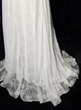 Vintage Bridal Gown 1960s A Line V Neck Short Sleeves Lace Beads Long White 90s Wedding Dresses Elegant Brides Gowns HZ1121