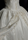 Unique Bridal Gown Ball Gown Sweetheart Appliques Lace Sleeveless White 50s Wedding Dresses Vintage Bridal Gowns HZ1121