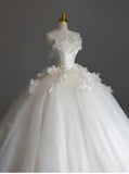Pretty Wedding Dress Ball Gown Strapless White Long Tulle Wedding Dresses Bridal Gowns Brides Gown HZ1121