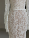 Modest Bridal Gown Mermaid Off The Shoulder White Long Sleeves Lace Wedding Dresses Elegant Bridal Gowns HZ1121