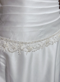 Vintage Bridal Gown A line Square Neck White Short Sleeves Satin 60s Wedding Dresses Timeless Brides Bridal Gowns HZ1121
