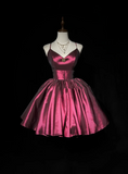 Vintage Ball Gown Spaghetti Straps Burgundy Mini Short Formal 8th Grade Homecoming Dresses Summer Middle School Hoco Dress 20th Birthday Outfits HZ1121