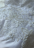 Classic Elegant Wedding Gown A line V Neck Long White Satin 70s Wedding Dresses Vintage Bridal Gowns HZ1121