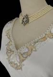 Classic Wedding Dress Ball Gown V Neck White Satin Long 70s Wedding Dresses Vintage Bride Dress Bridal Gowns HZ1121