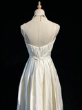 Unique Bridal Dress High Low Spaghetti Straps White 90s Wedding Dresses Vintage Bride Dress Bridal Gowns HZ1121