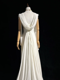 Unique Bridal Dress A line Spaghetti Straps White 90s Chiffon Wedding Dresses Vintage Bride Dress Bridal Gowns HZ1121