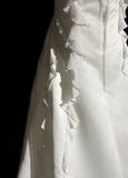Unique Bridal Dress A line Halter Wedding Dress With Beads Layers White 90s Chiffon Wedding Dresses Vintage Bride Dress Bridal Gowns HZ1121