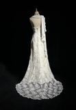 Unique Bridal Dress Mermaid One Shoulder Chiffon White Lace Wedding Dress With Beads 90s Wedding Dresses Vintage Bride Dress Bridal Gowns HZ1121