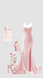 Sexy Mermaid Spaghetti Straps Pink Long Prom Dresses Party Dress Birthday Outfits Graduation Dresses HZ1121