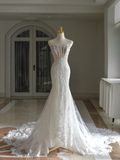 Retro Mermaid Sweetheart Sleeveless Wedding Dress With Lace Wedding Dresses Modest Wedding Gowns HZ1121