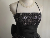 Retro A Line Halter Sequin Black Mini Short Formal 8th Grade Homecoming Dresses Summer Middle School Hoco Dress 18th Birthday Outfits HZ1121
