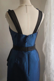 Vintage A Line Navy Blue Satin Flowers Mini Short Formal 8th Grade Homecoming Dresses Summer Middle School Hoco Dress 18th Birthday Outfits HZ1121