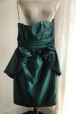 Vintage Sheath Strapless Dark Green Taffeta Mini Short Formal 8th Grade Homecoming Dresses Summer Middle School Hoco Dress 18th Birthday Outfits HZ1121