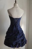 Retro Ball Gown Sweetheart Royal Blue Taffeta Mini Short Formal 8th Grade Homecoming Dresses Summer Middle School Hoco Dress 16th Birthday Outfits HZ1121