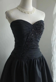 Retro A line Sweetheart Black Taffeta Mini Short Formal 8th Grade Homecoming Dresses Summer Middle School Hoco Dress 16th Birthday Outfits HZ1121