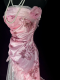 Unique Sheath Strapless Pink Tea Length Formal 7th Grade Homecoming Dresses Middle School Mid Length Prom Dress Hoco Outfits HZ1121