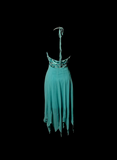 Vintage A line Halter Blue Chiffon Formal 7th Grade Homecoming Dresses Middle School Short Prom Dress Hoco Outfits HZ1121